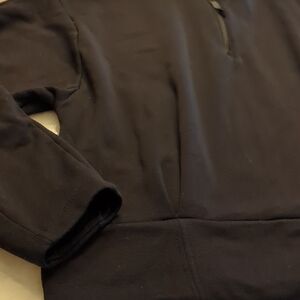 Athleta 1/3 Zip Front Pullover W/ Darted Cuffs/Pleated Above Pocketed Waist Band